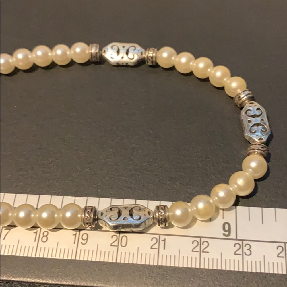 Brighton jewelry necklace silver beads pearls - Picture 3 of 5